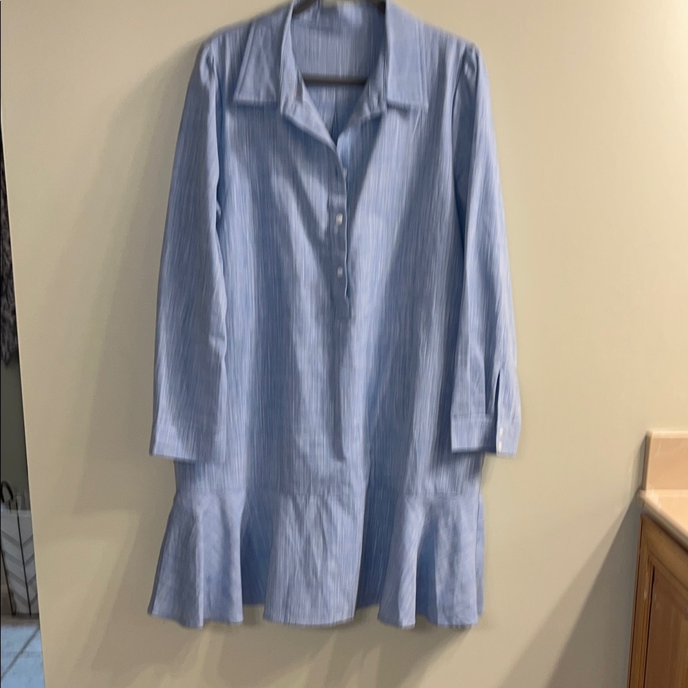 Elegant Blue Long Sleeve Dress